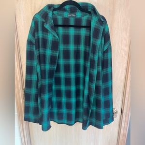 SHEIN GREEN & BLACK FLANNEL